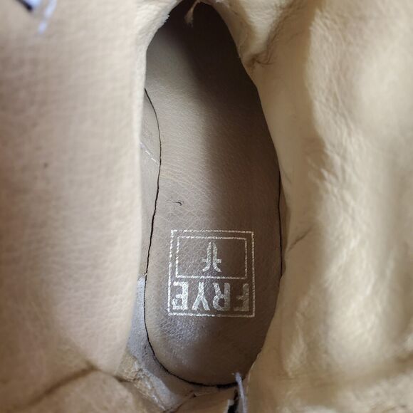 Frye 'Veronica' Back Zip Moto Boot Brown Women's Size 7B Leather Distressed GUC - Picture 15 of 16